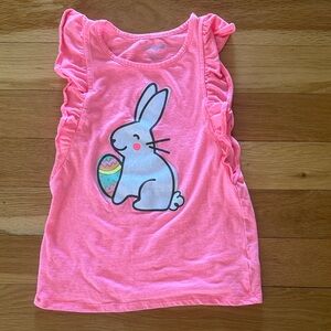 Cat & Jack Pink Bunny Graphic Ruffle Sleeveless Top - Kids M